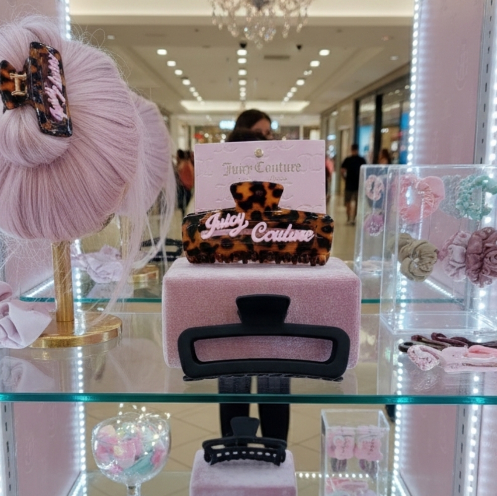 Juicy Couture Tortoise and Pink Hair Clip Set